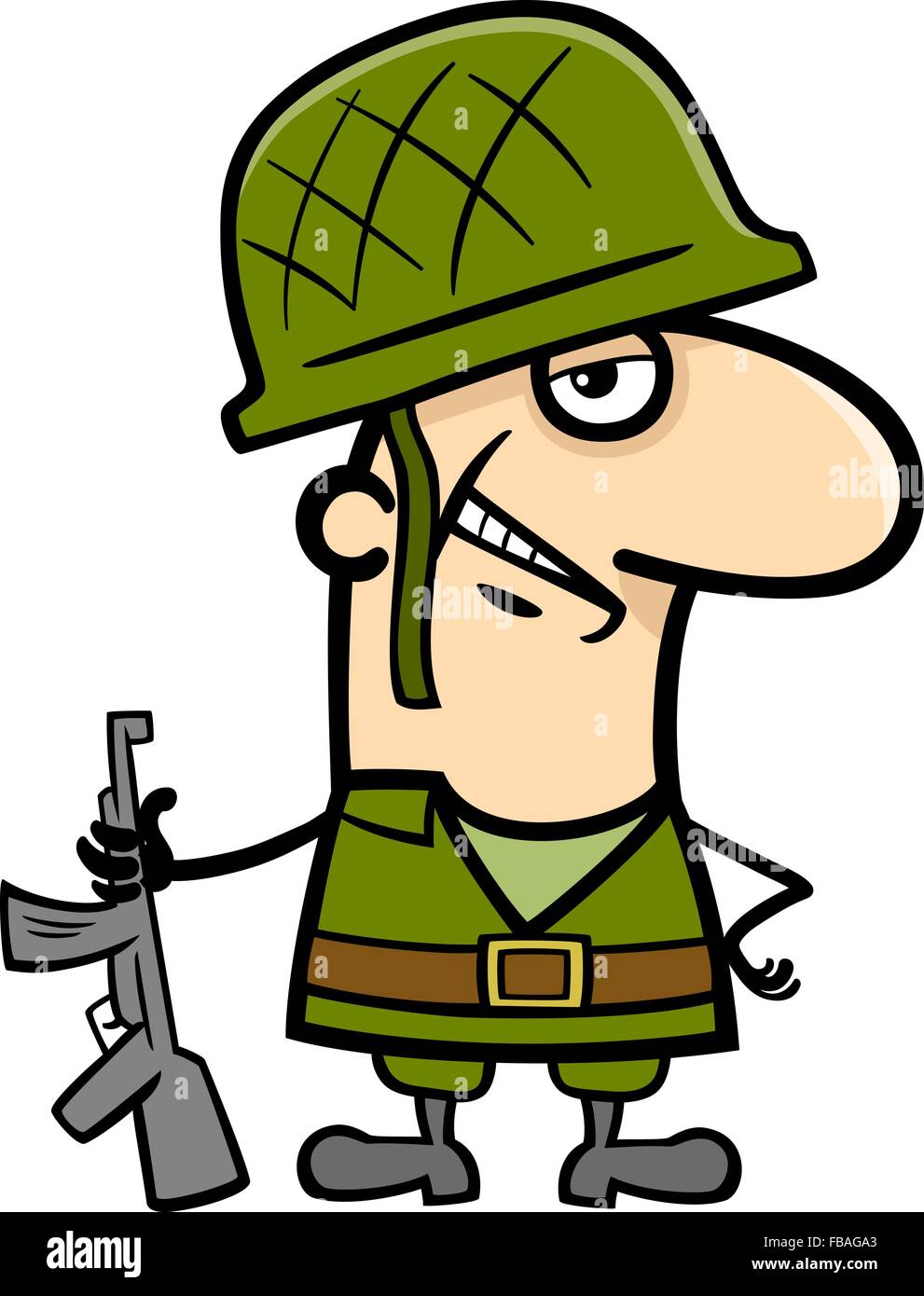 Cartoon Illustration de soldat en uniforme militaire Occupation professionnelle Illustration de Vecteur