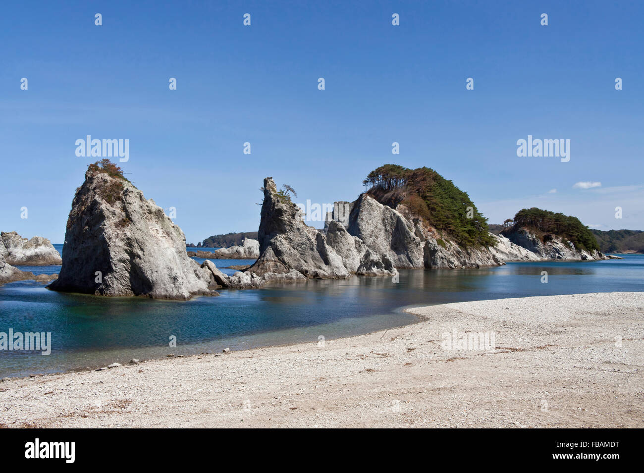 Jodogahama Beach (Plage de la Terre Pure), la côte de Sanriku, Miyako, Iwate Prefecture, Japan Banque D'Images