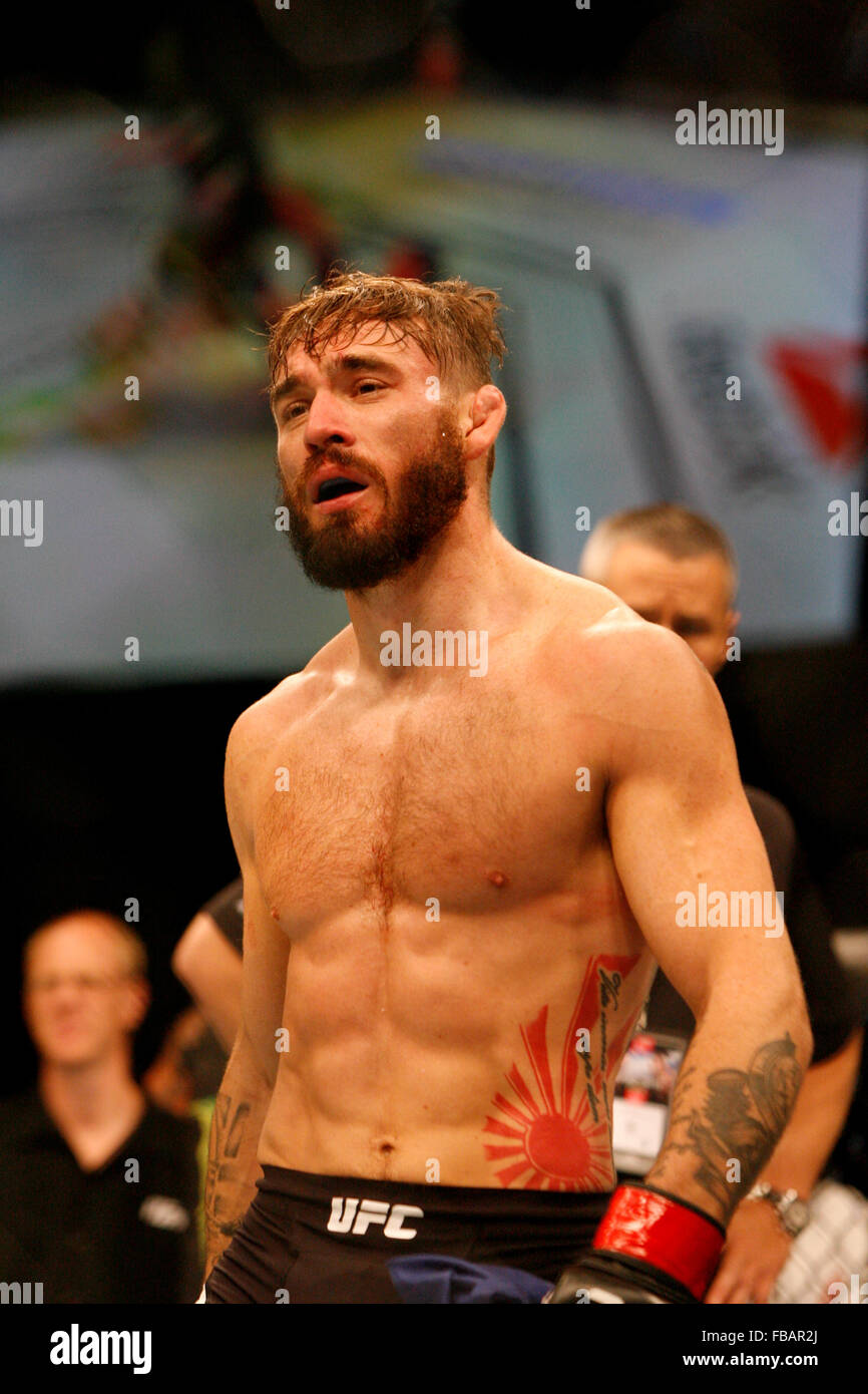 Rob Whiteford bat Paul Redmond lors de l'UFC Fight Night 72 : Bisping vs Leites au SSE Hydro le samedi le 18 juillet 2015 Banque D'Images