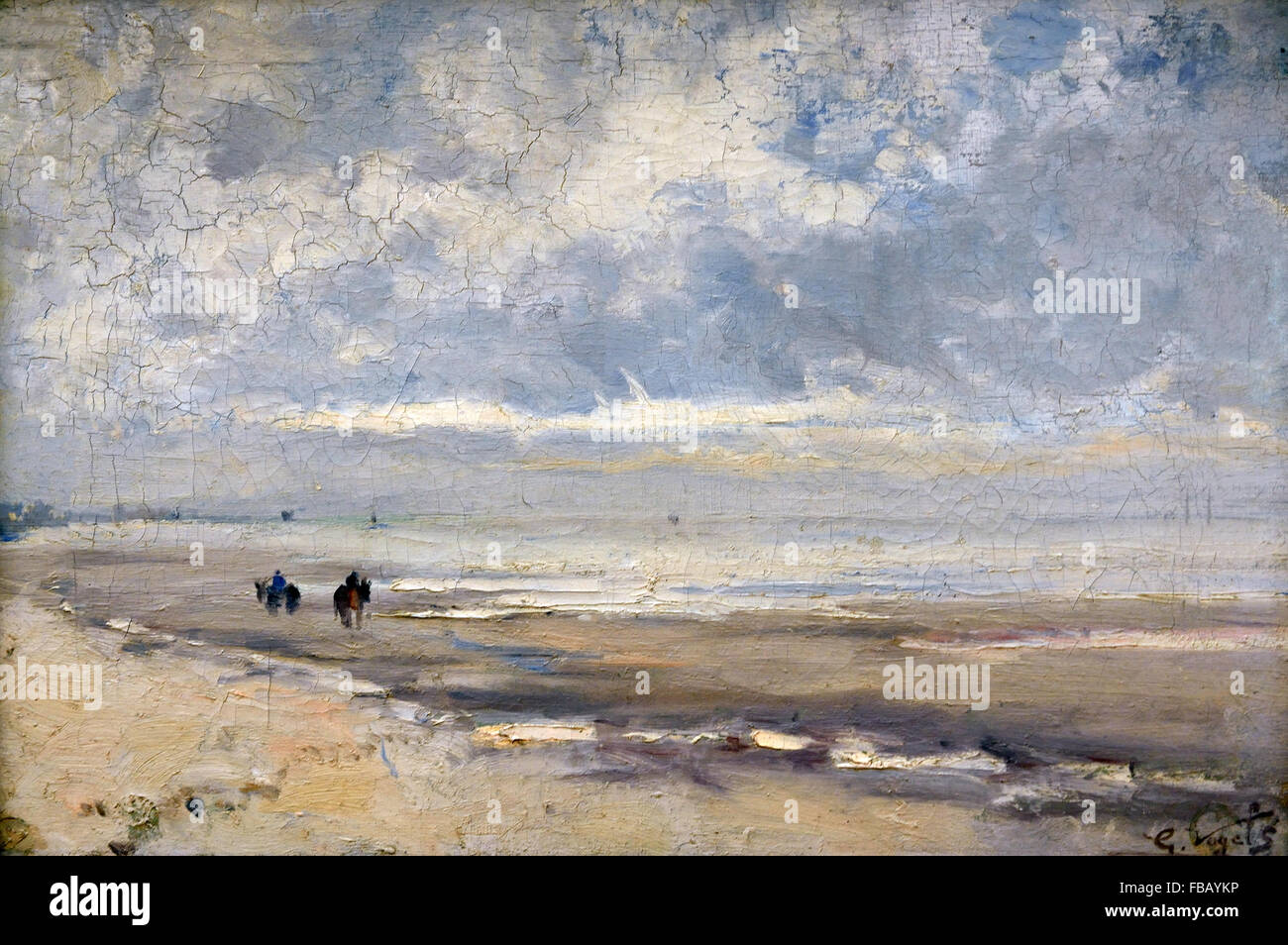 Vue de la plage 1878 Guillaume Vogels 1836-1896 peintre belge Belgique Banque D'Images