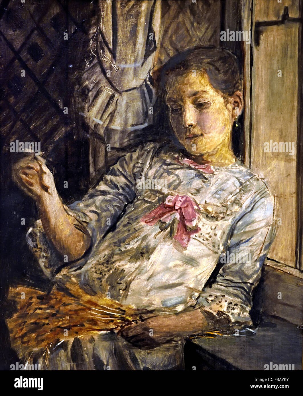 Le Artist's Daughter 1882 Xavier Mellery (1845-1921) Belgique belge flamande Banque D'Images