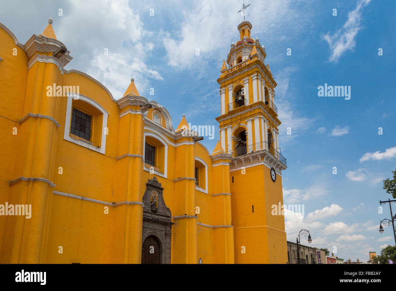 Parroquia de San Pedro Apósto, construit en 1642, est une église catholique romaine de San Pedro Cholula, Puebla, Mexique. Banque D'Images