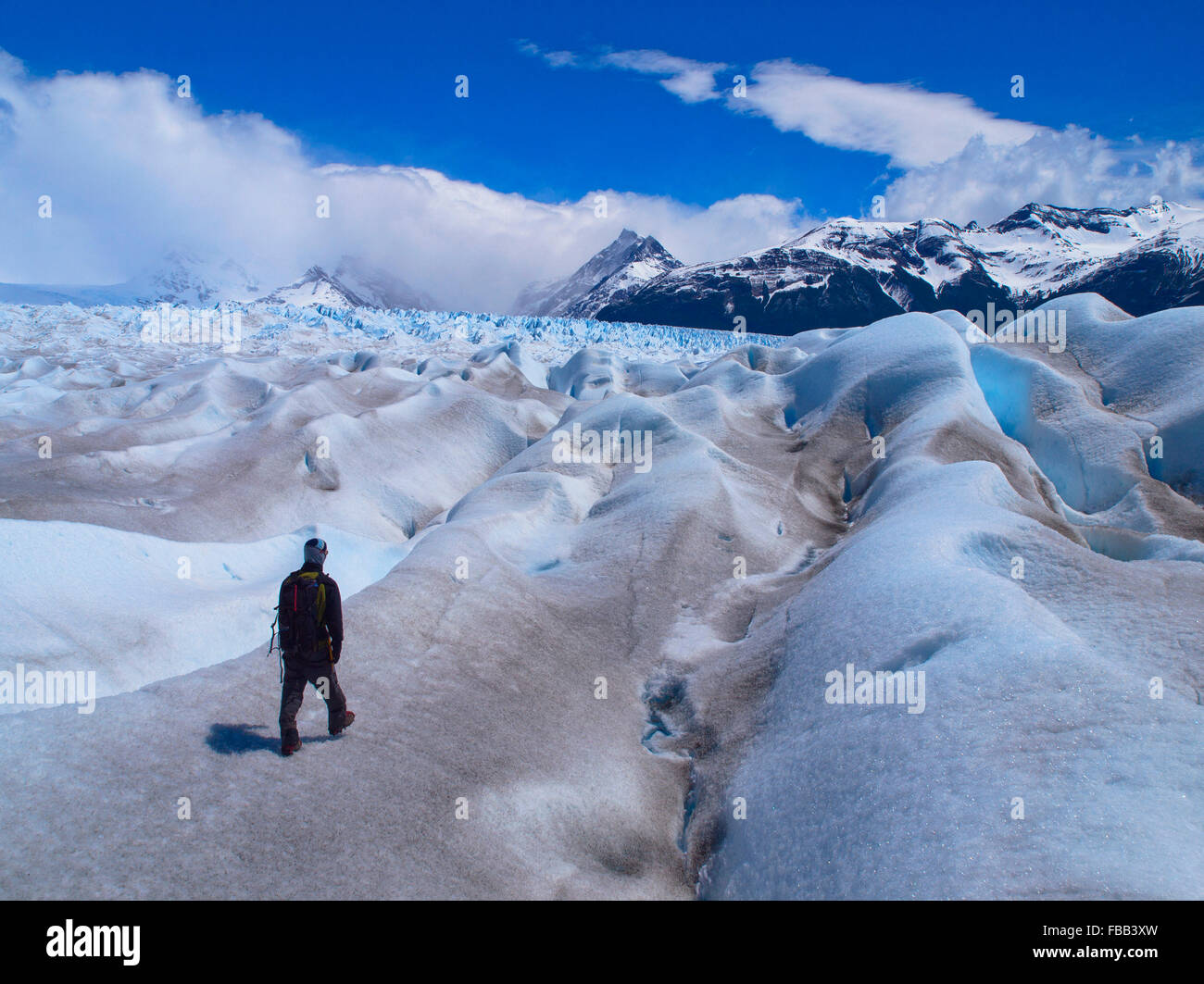 Randonnée sur glacier Perito Moreno, Patagonie Banque D'Images
