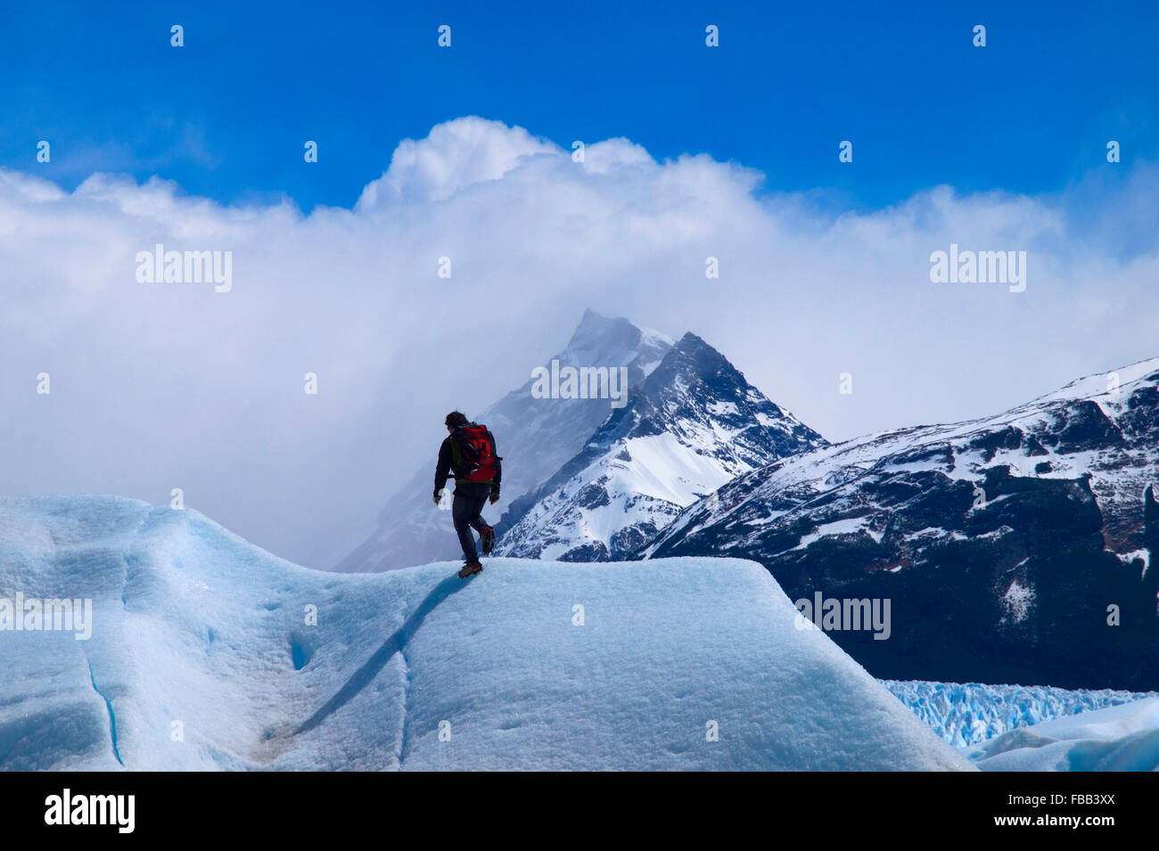 Randonnée sur glacier Perito Moreno, Patagonie Banque D'Images