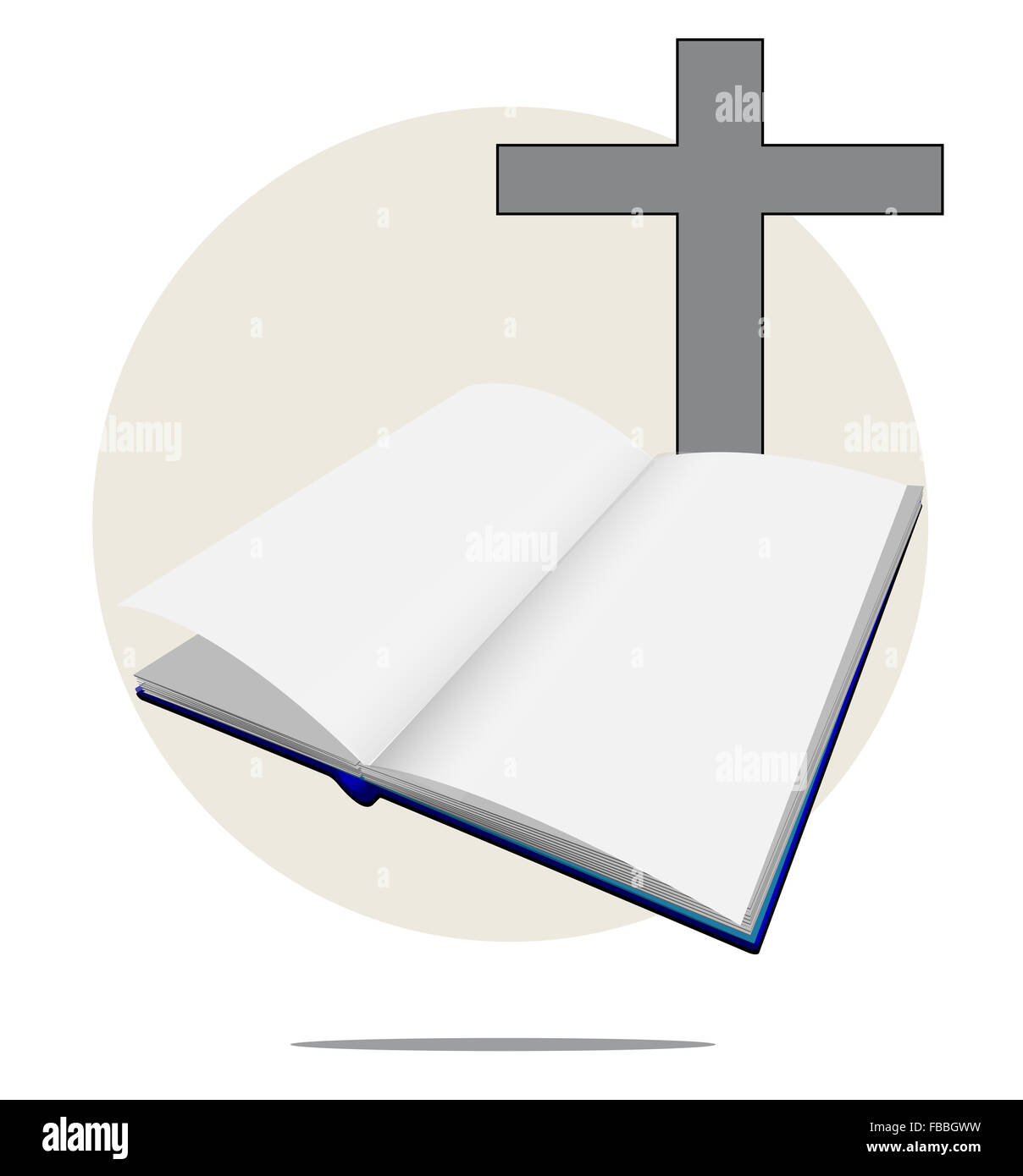 Illustration de la bible avec croix blanche Banque D'Images