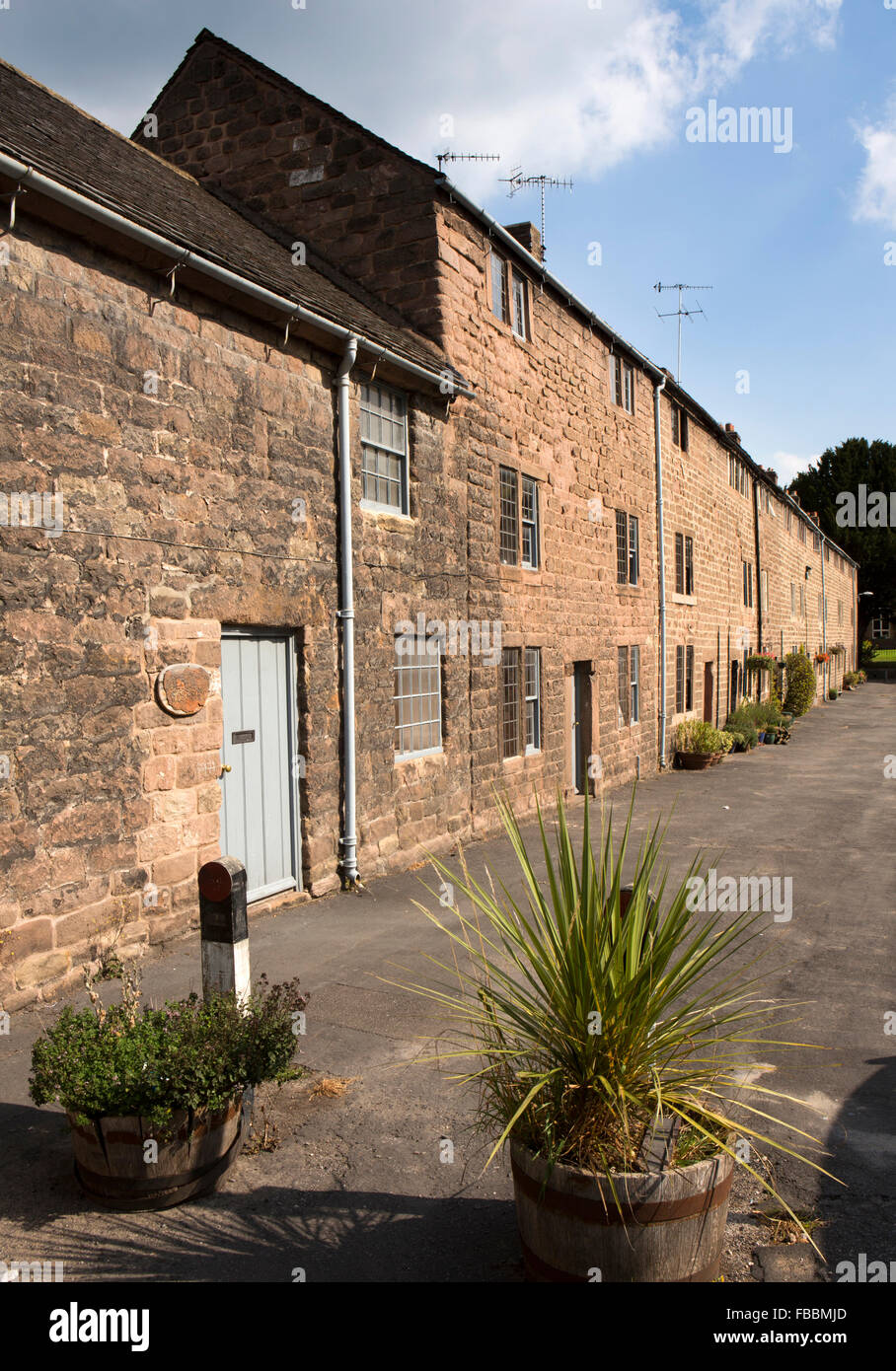 Royaume-uni, Angleterre, Derbyshire, Cromford, North Street, 3 histoire maisons construites par les travailleurs de l'usine de Richard Arkwright Banque D'Images