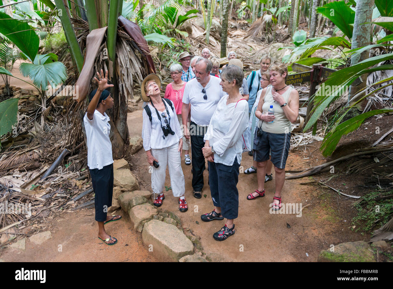 Groupe touristique sur les Seychelles Banque D'Images