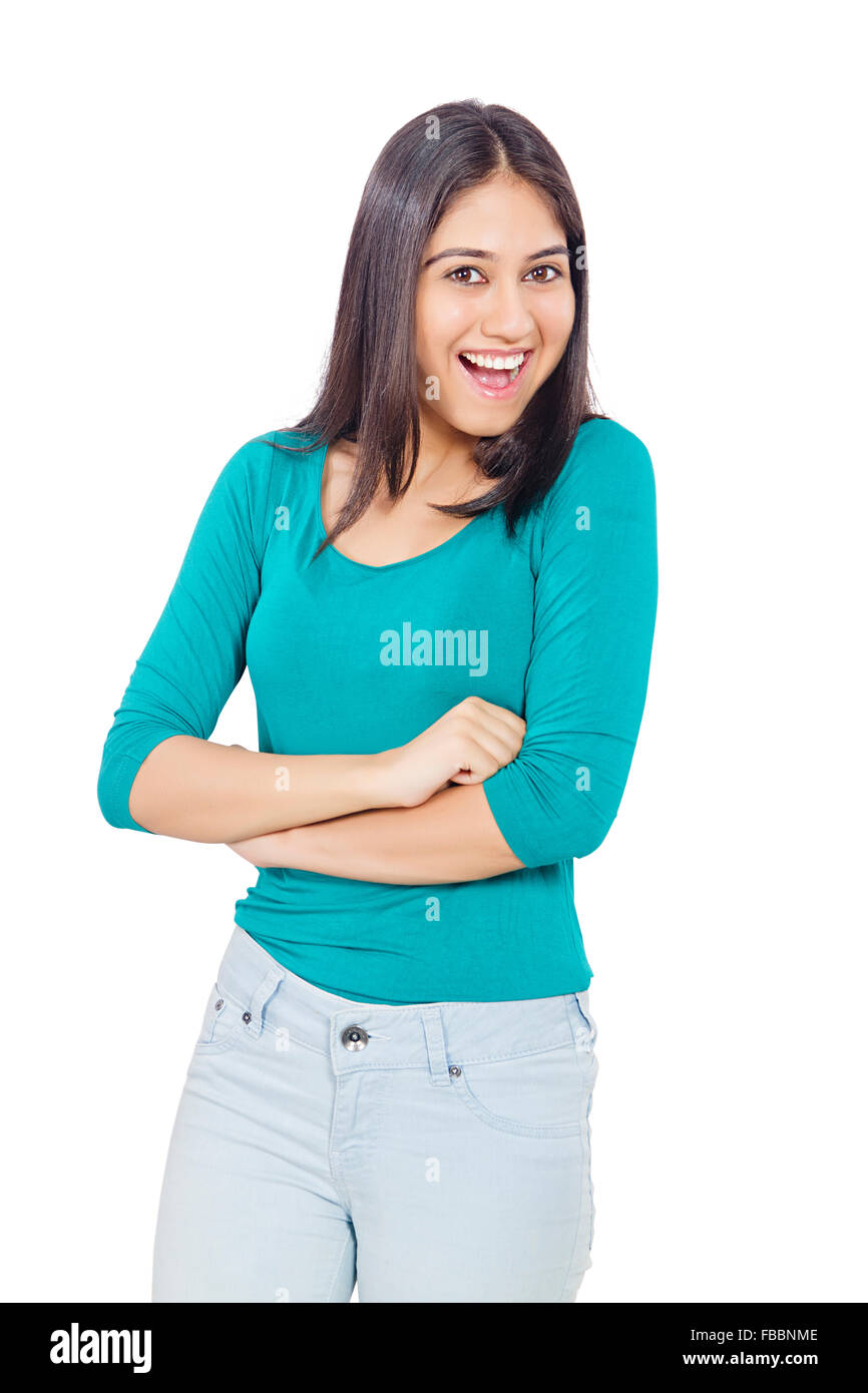 Arms crossed indian teen girl Banque de photographies et d’images à haute résolution Alamy