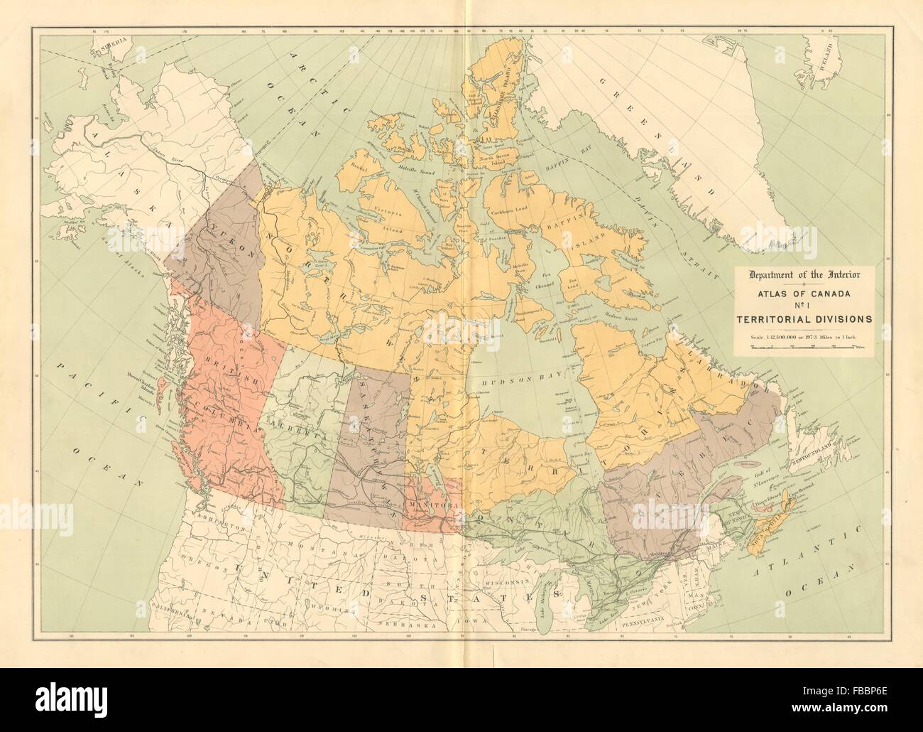 Le CANADA. Les provinces et territoires. Manitoba "timbre-poste". WHITE, 1906 Ancien site Banque D'Images