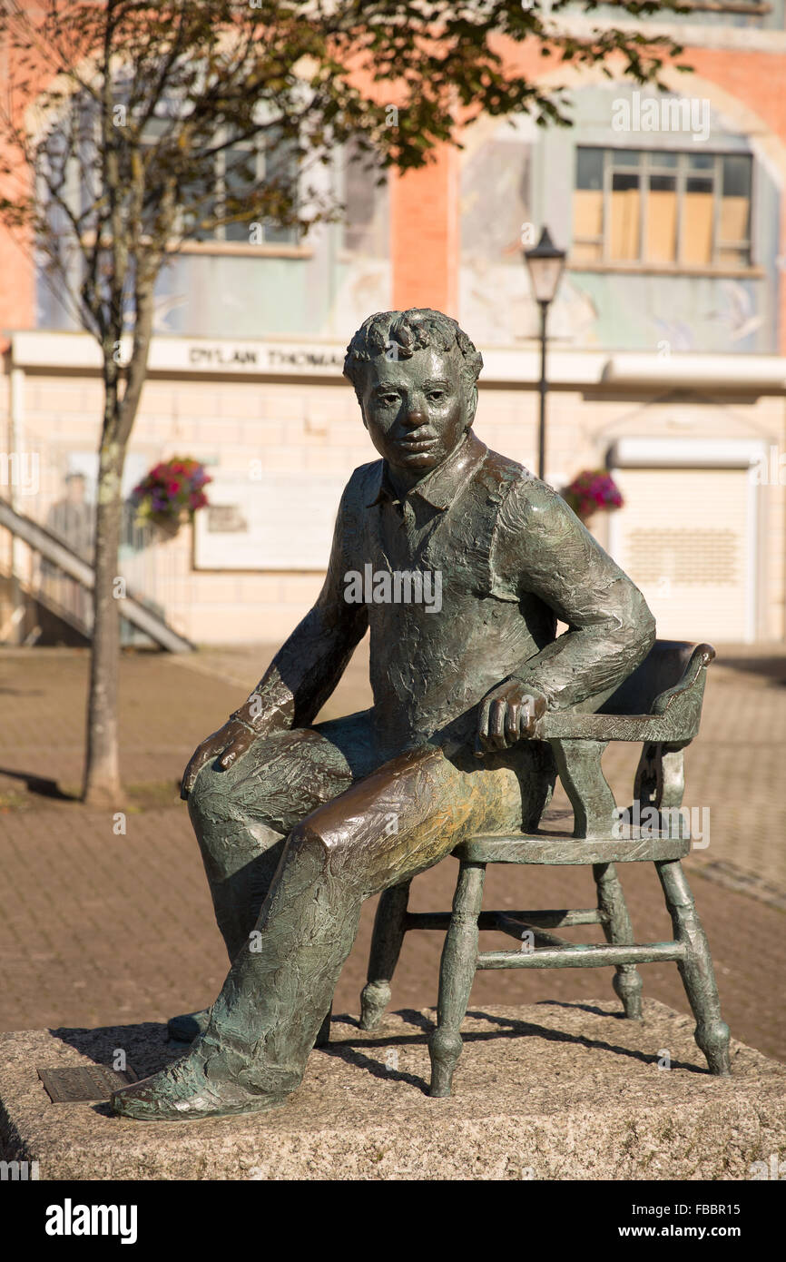 Statue de Dylan Thomas Banque D'Images