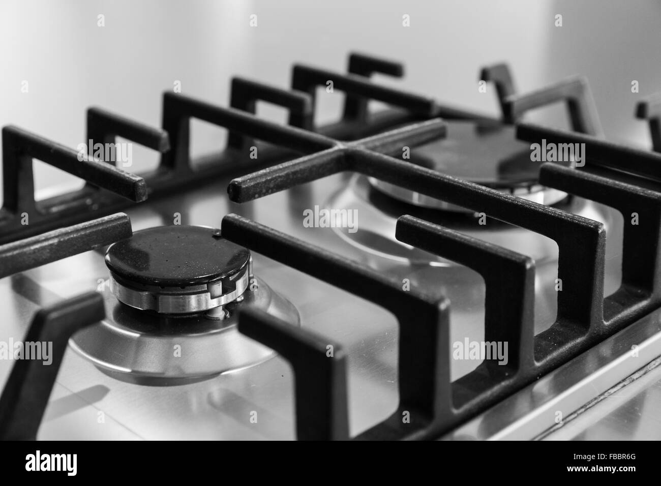 Détail de cuisinières à gaz, le concept de cuisine Banque D'Images