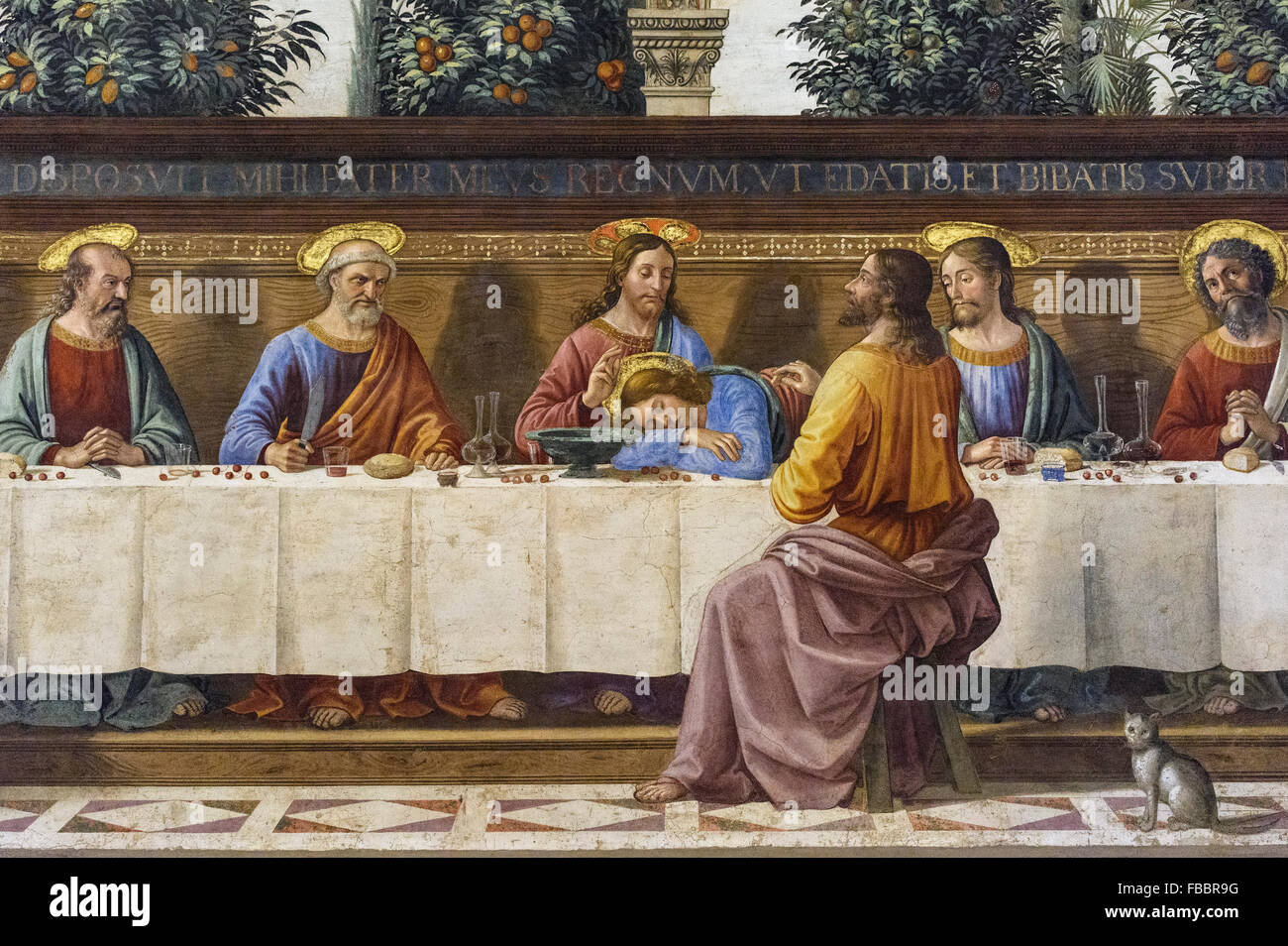 Florence. L'Italie. La dernière Cène, (ca. 1486), fresque de Domenico Ghirlandaio, Musée de San Marco. Banque D'Images