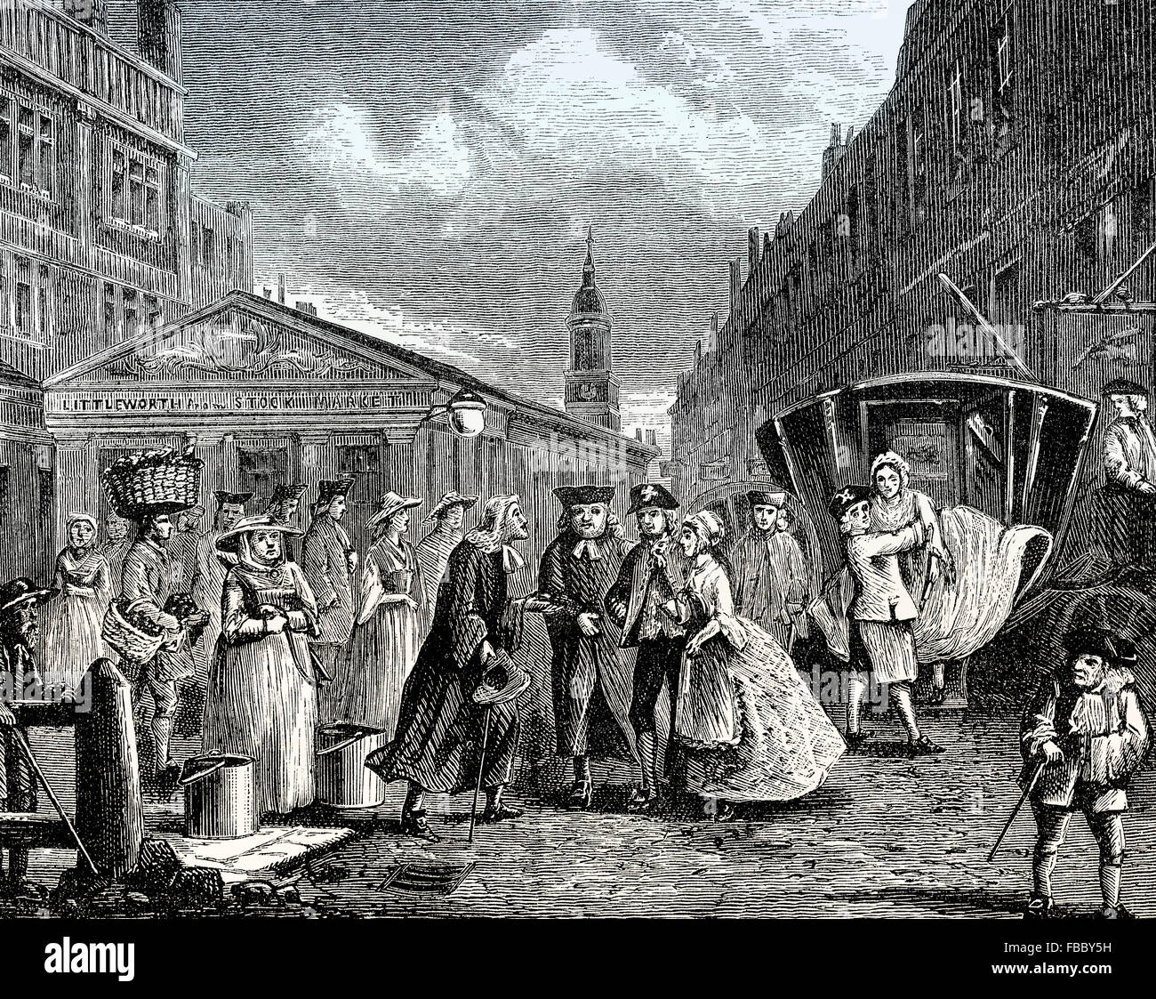Caricature d'une flotte de mariage, qui a eu lieu à Londres ou la prison de la flotte de ses environs durant le 17e et le début du 18e cen Banque D'Images
