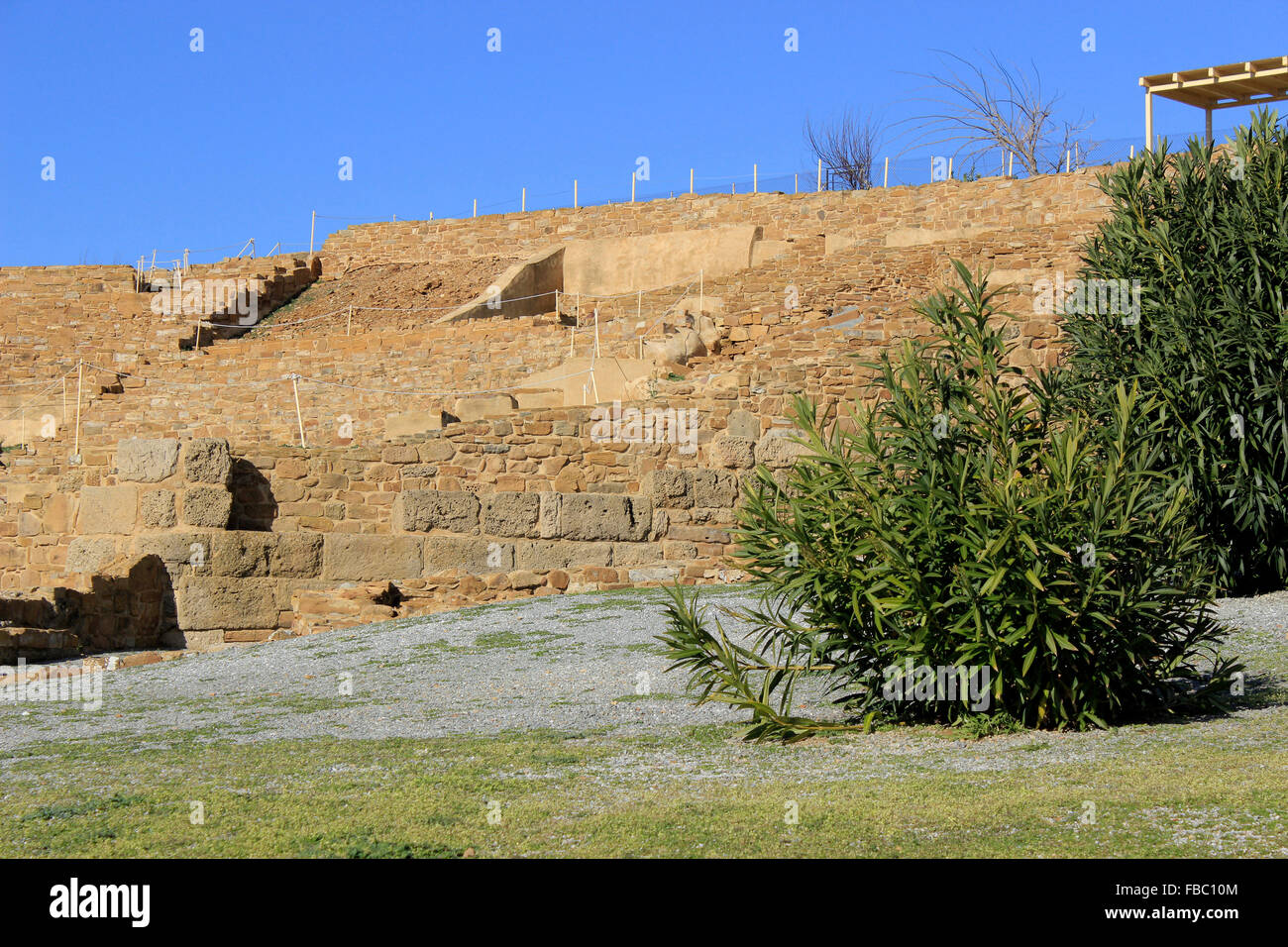 Amphithéâtre antique / Ifestia Ifesteia de théâtre (ou d'Hephaistia). L'île de Lemnos, Grèce Banque D'Images