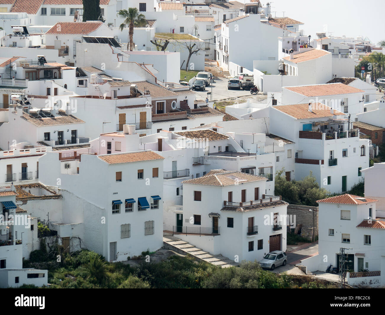 Frigiliana une ville blanche près de Nerja, Costa del Sol, Andalousie, Espagne, Banque D'Images