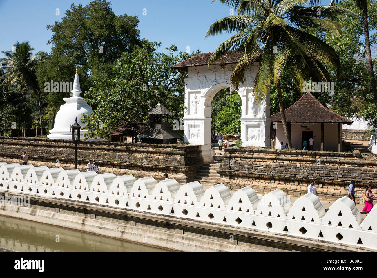 Partie du Temple de la Dent Sacrée, classé site du patrimoine mondial de l'Unesco dans la région de Kandy, Sri Lanka. Banque D'Images
