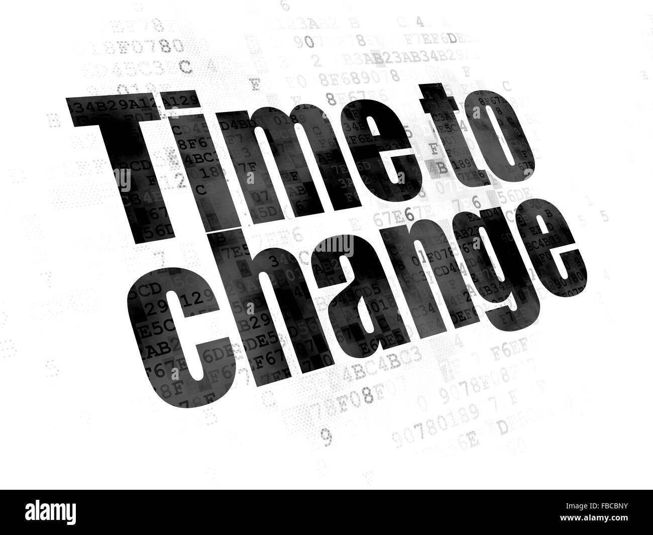 Concept du temps : le temps de changer le contexte numérique Banque D'Images