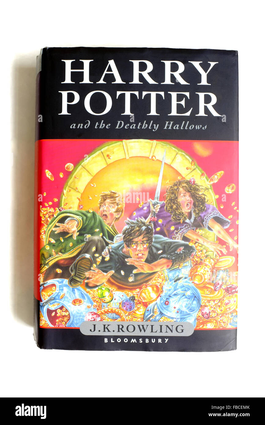 Harry Potter et les Reliques de la photographié sur un fond blanc. Banque D'Images
