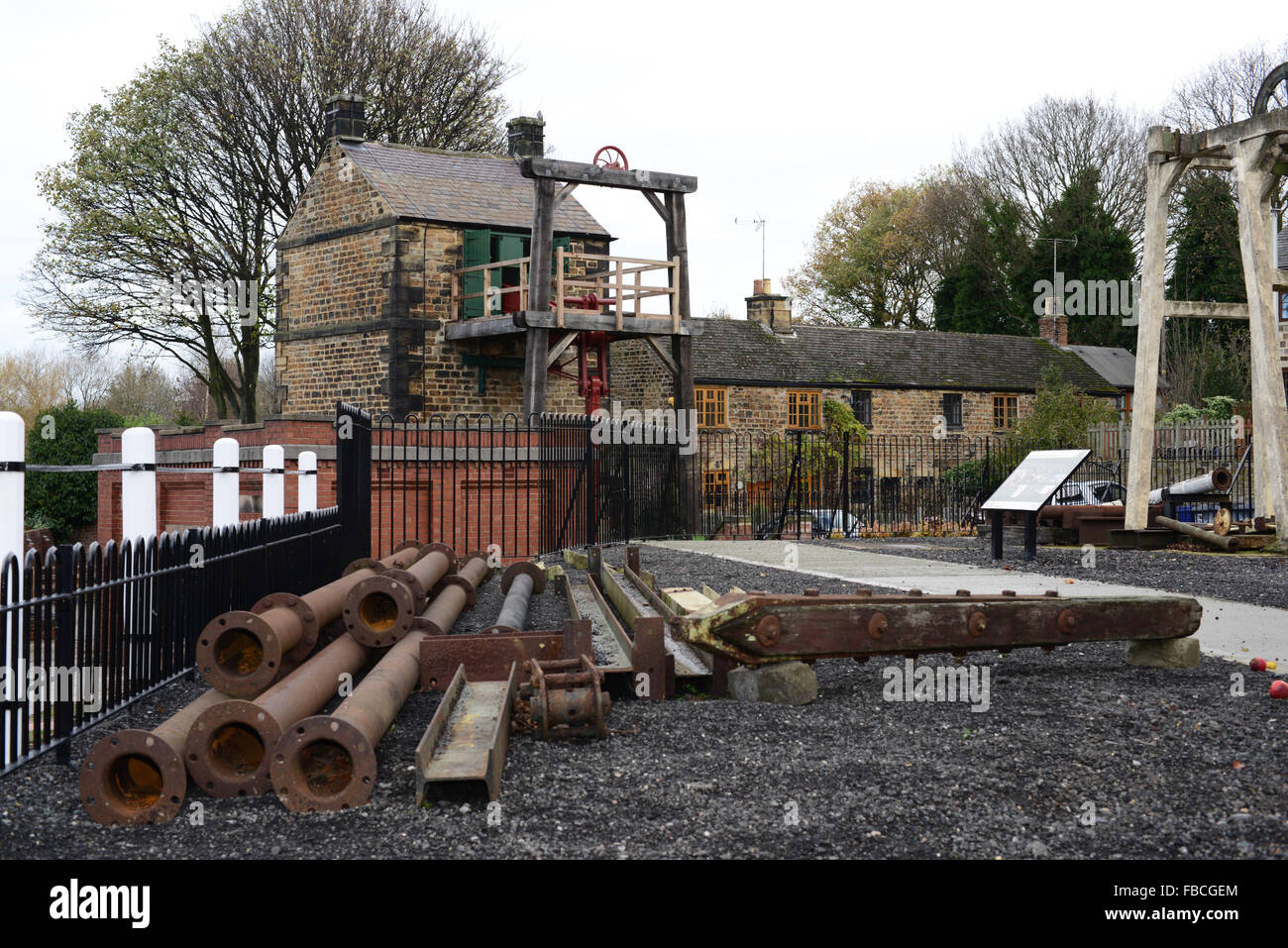 Moteur de Newcomen, Elsecar Heritage Centre, South Yorkshire, UK. Banque D'Images