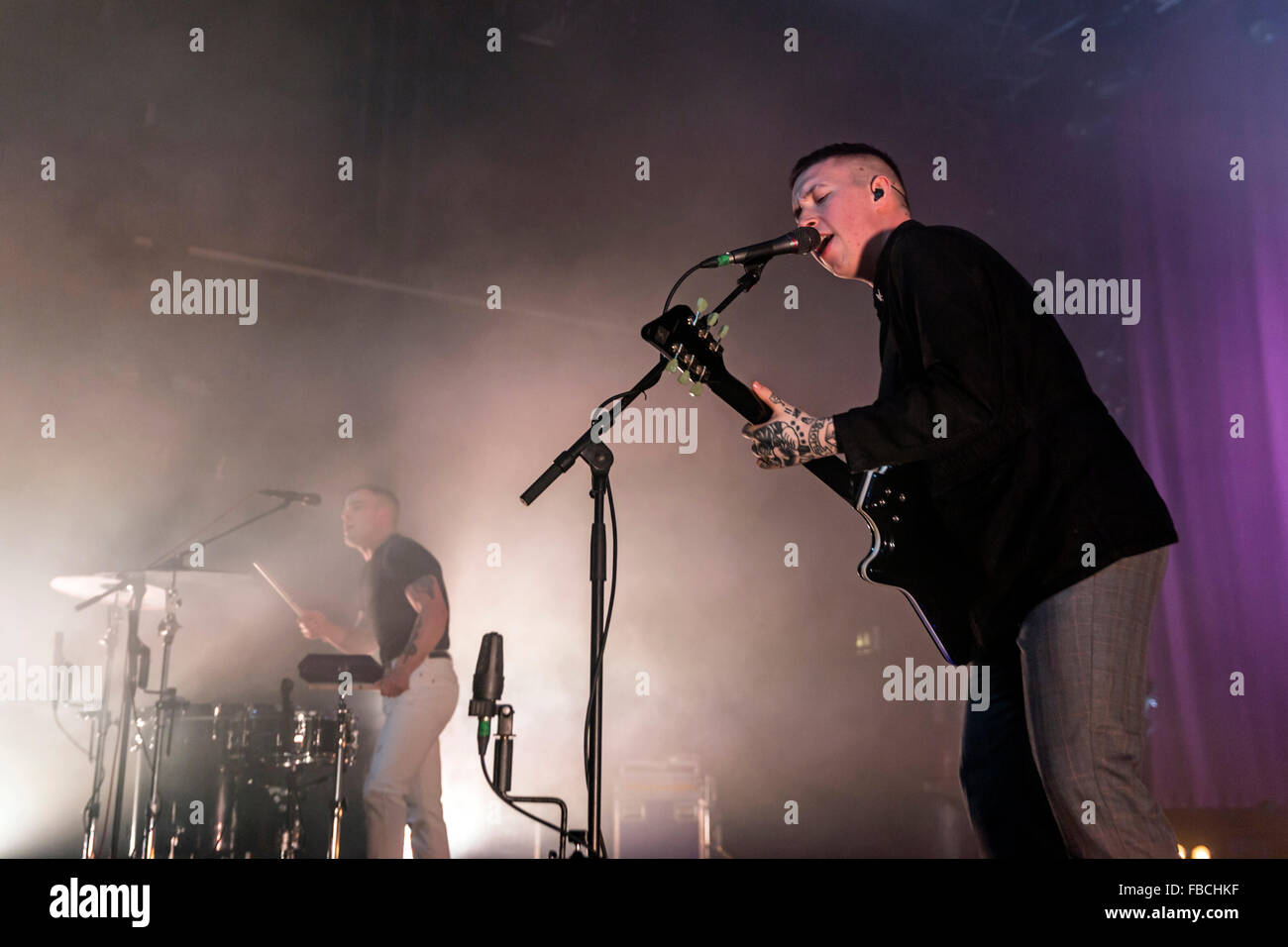 Londres, Royaume-Uni, le 14 Jan 2016. Les performances live des esclaves à l'O2 Kentish Town Forum. © Robert Stainforth/Alamy Banque D'Images