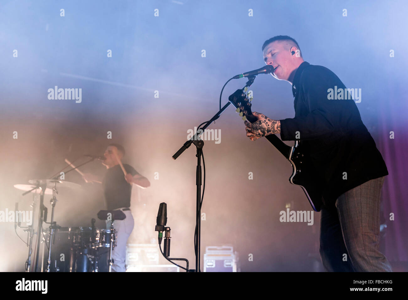 Londres, Royaume-Uni, le 14 Jan 2016. Les performances live des esclaves à l'O2 Kentish Town Forum. © Robert Stainforth/Alamy Banque D'Images