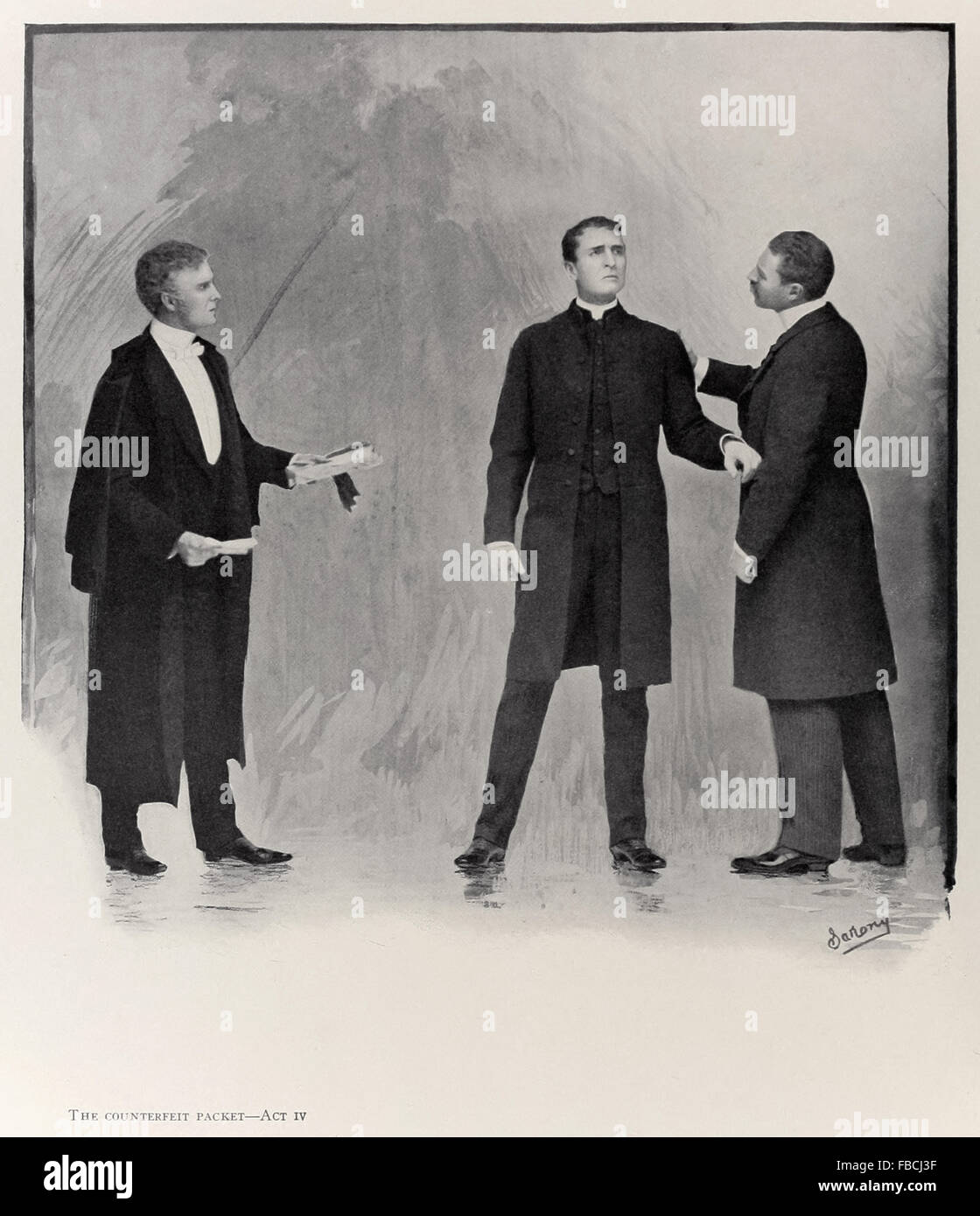 "La Loi sur la contrefaçon paquet - IV' de l'étape de l'adaptation de Sherlock Holmes' adapté de nouvelles de Sir Arthur Conan Doyle par William Gillette qui a également joué le rôle-titre. La pièce s'est ouverte au Garrick Theatre en 1899 et a été couronné de succès, un film muet d'après il est sorti en 1916 et a fait plus de 1300 représentations de Gillette dans les États-Unis et la Grande-Bretagne. Voir la description pour plus d'informations. Banque D'Images