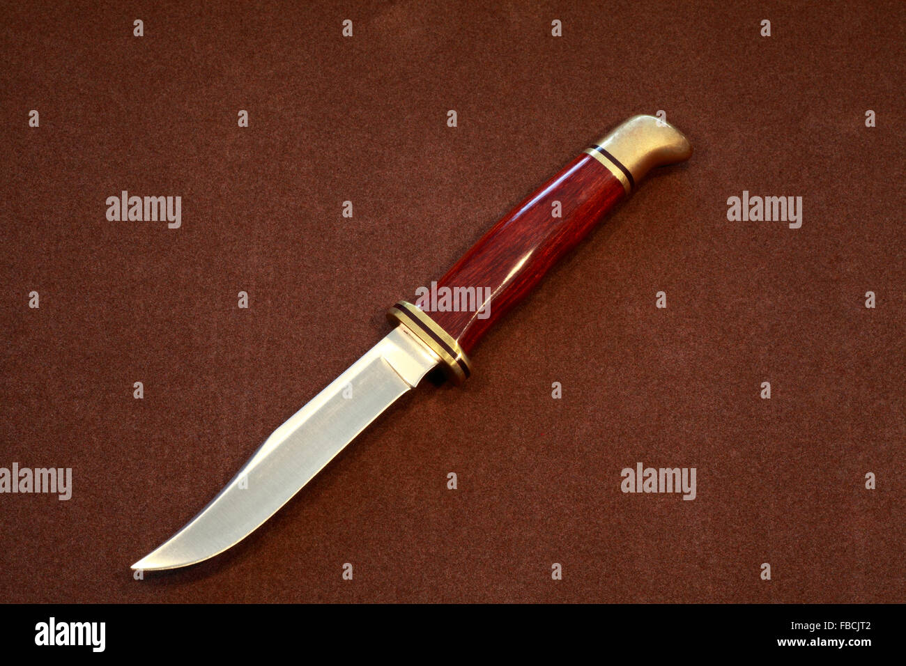 Couteau de chasse fabriqué à la main en bois des États-Unis Banque D'Images