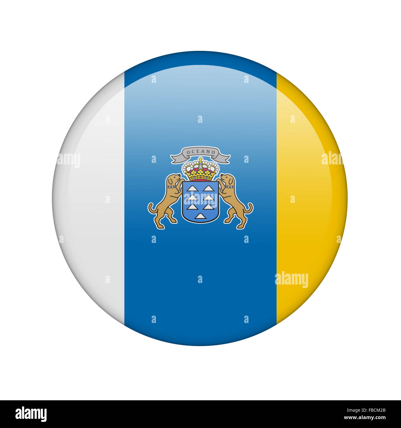 Le Drapeau Flottant Des Îles Canaries Est Une Région Despagne Sur Fond