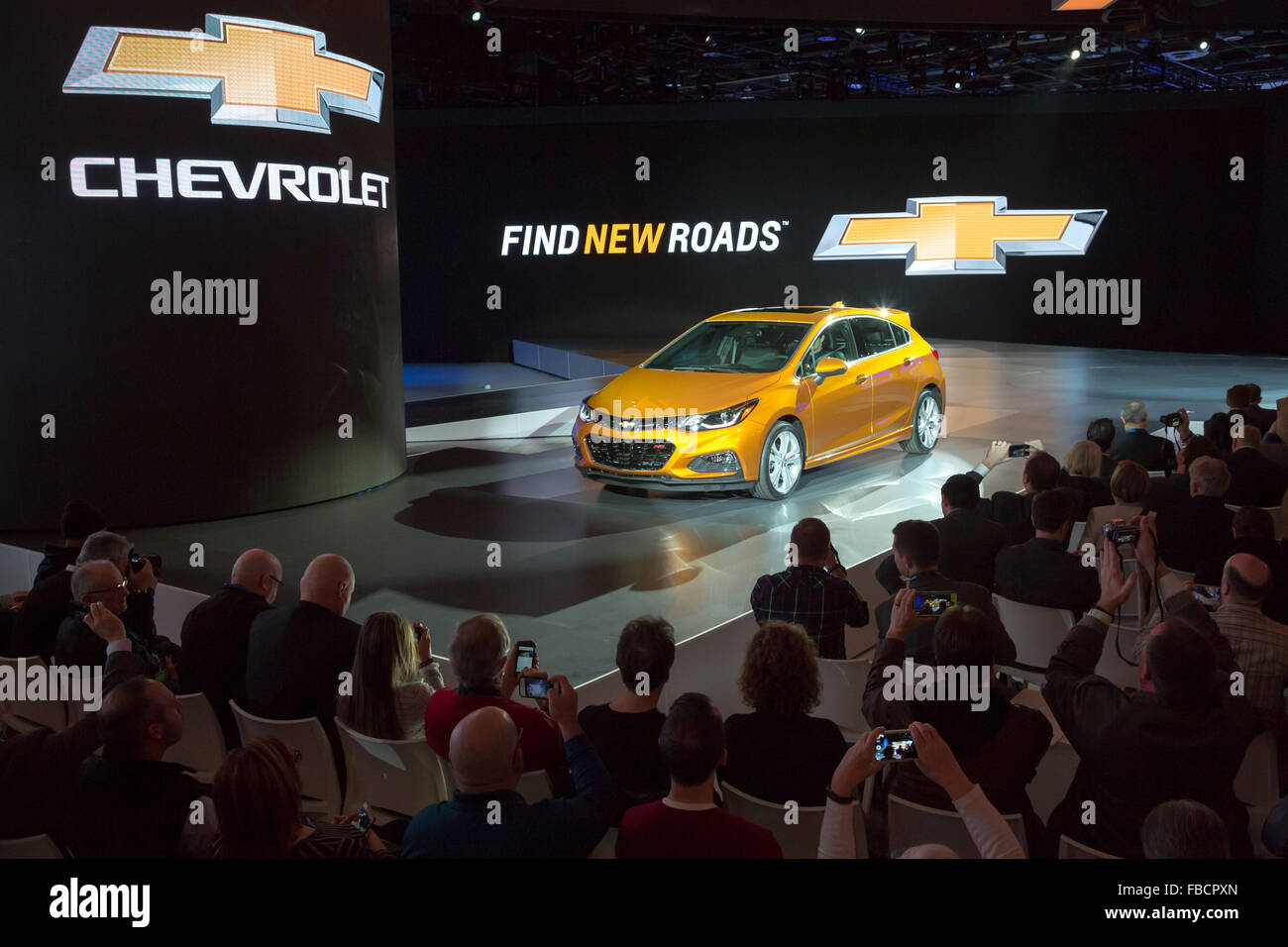 Detroit, Michigan - la Chevrolet Cruze hatchback est introduit à la North American International Auto Show. Banque D'Images