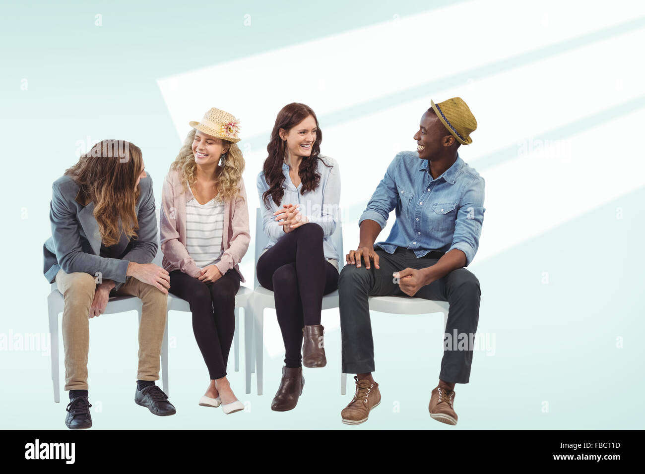 Portrait of business people sitting on chair Banque D'Images