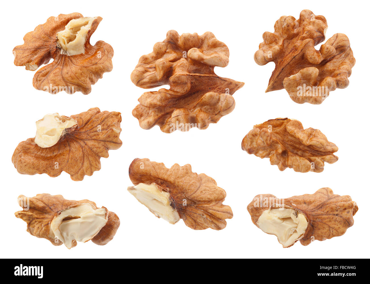 Mise à fruit noix libre isolé sur fond blanc Banque D'Images