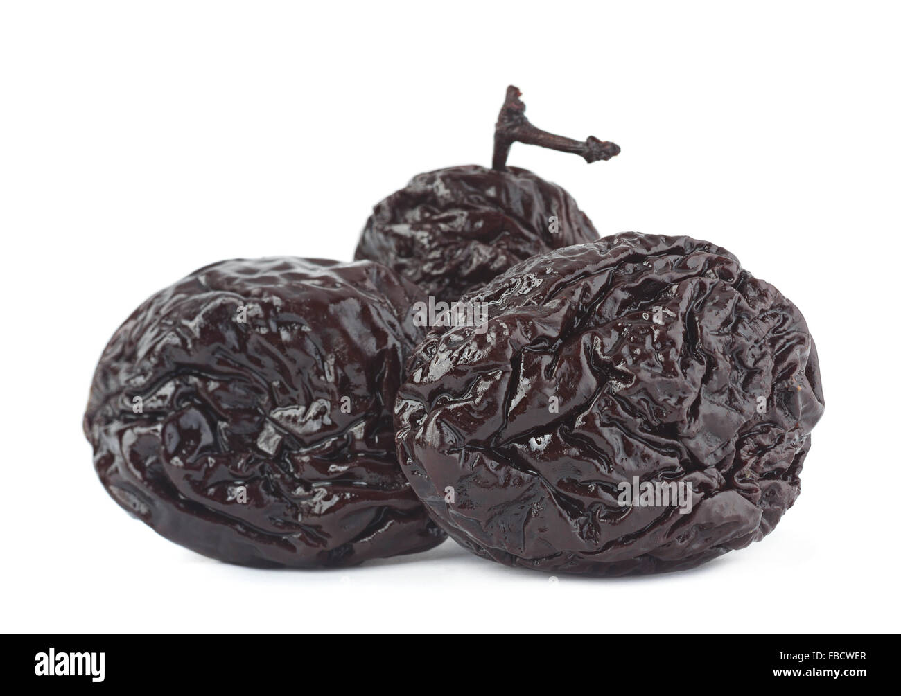 Fumé sec isolé sur blanc prune bckground Banque D'Images