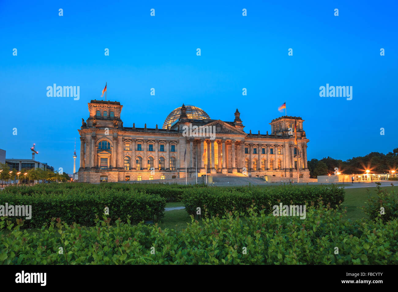 Scène de nuit du Reichstag - Berlin - Allemagne Banque D'Images