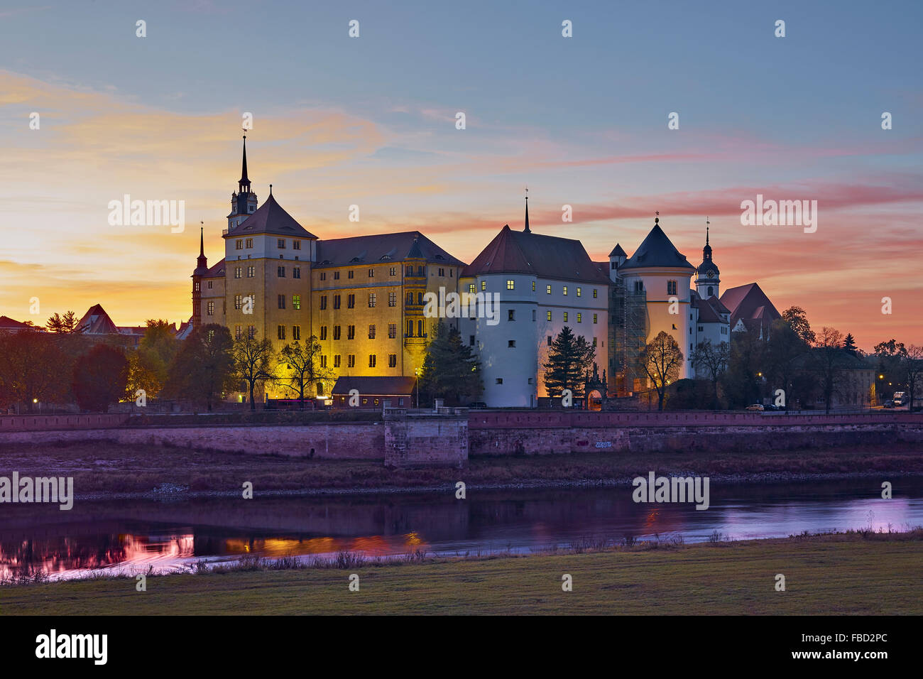 Le Château de Hartenfels à Torgau, Saxe, Allemagne Banque D'Images