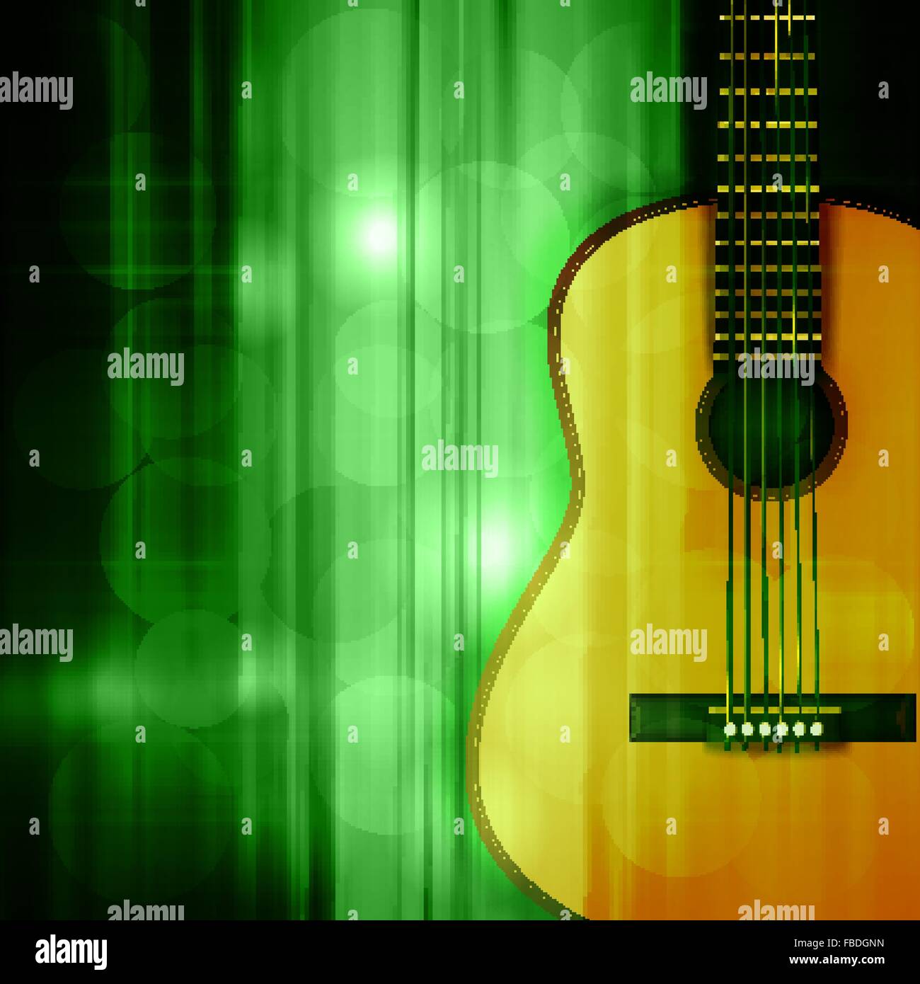 Résumé Contexte La musique verte avec guitare acoustique Illustration de Vecteur