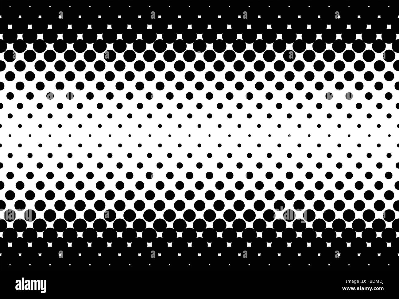 Un demi-ton image avec des points noirs sur un fond noir et blanc. Illustration de Vecteur