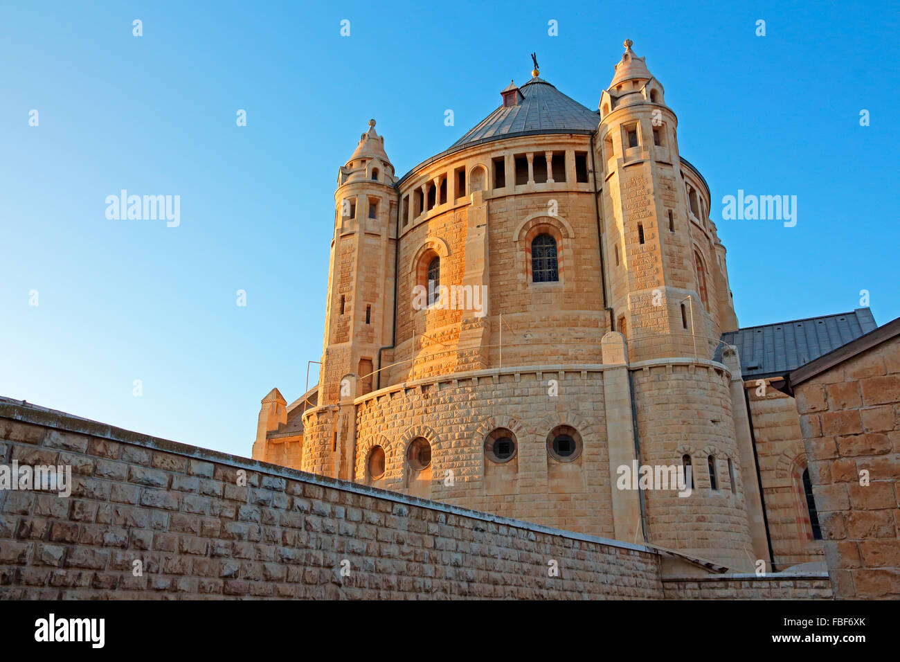 Voir l'historique de l'Abbaye de la Dormition sur le Mont Sion, Jérusalem, Israël Banque D'Images