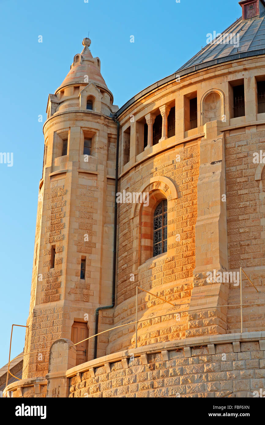 Voir l'historique de l'Abbaye de la Dormition sur le Mont Sion, Jérusalem, Israël Banque D'Images