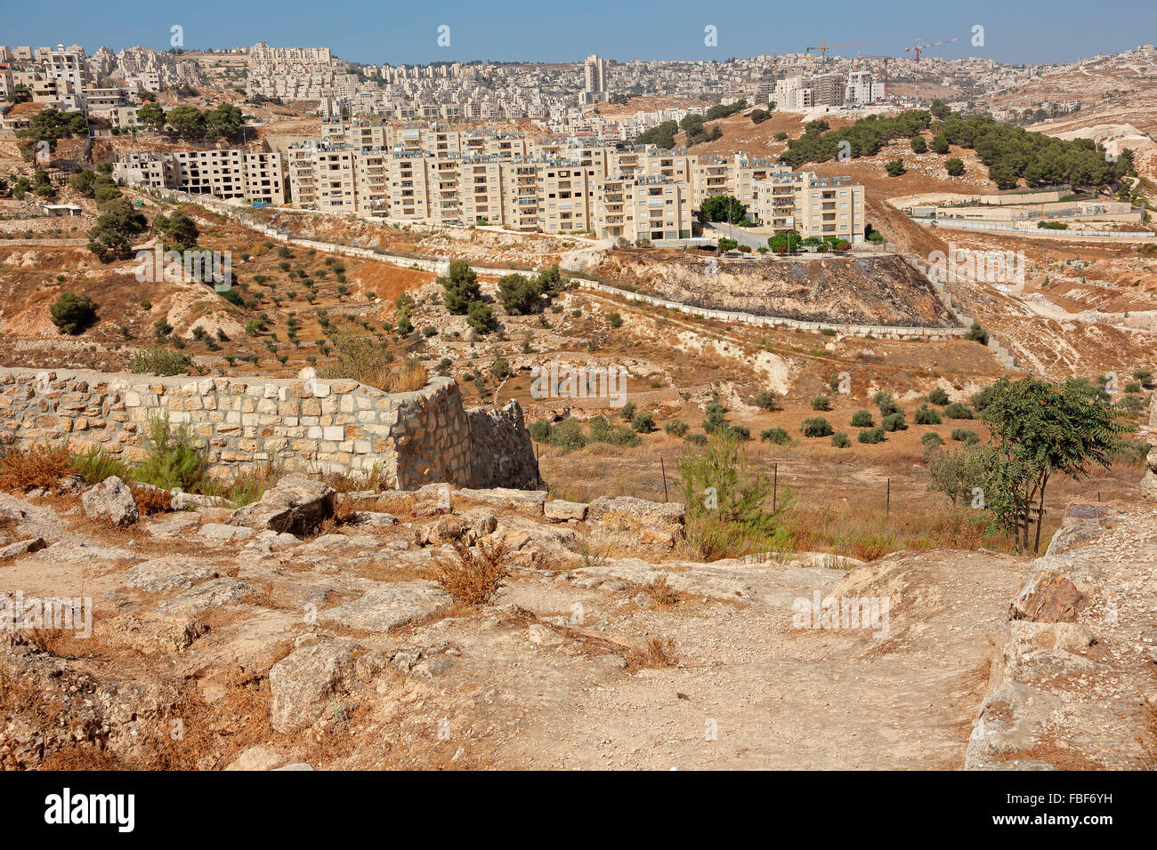 Vue du champ des bergers de la ville palestinienne de Beit Sahour, Israël Banque D'Images