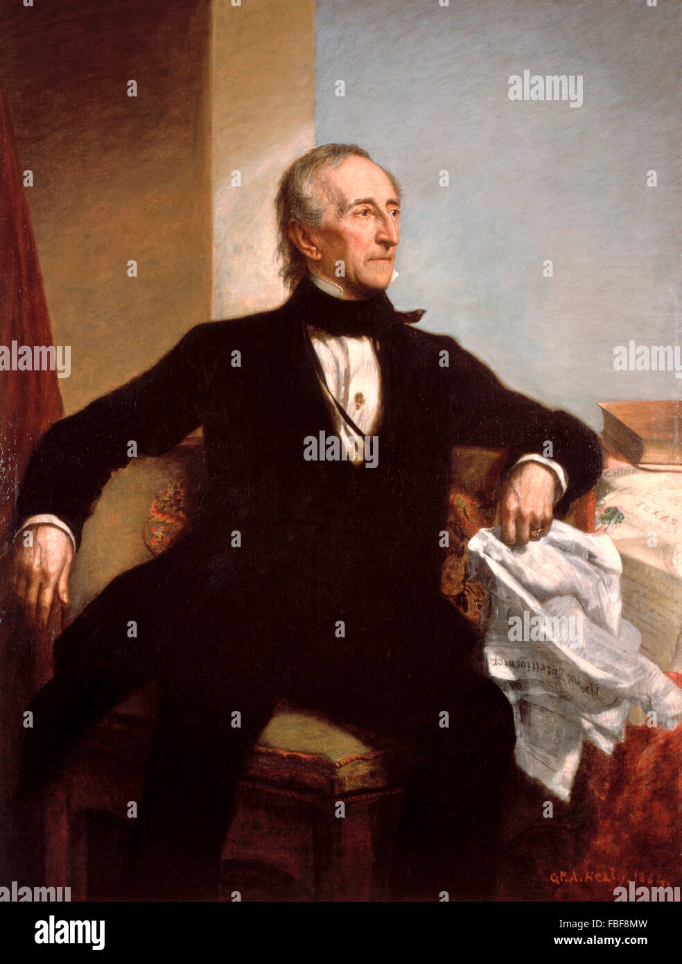 John Tyler. Portrait du 10e Président des Etats-Unis, par George Peter Alexander Healy, Février 1859 Banque D'Images