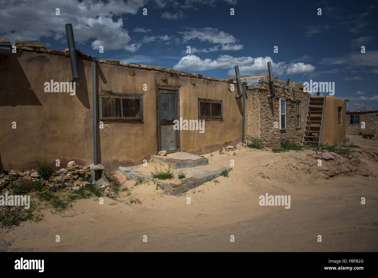 Maisons en adobe, Sky City Acoma Pueblo, New Mexico, USA Banque D'Images