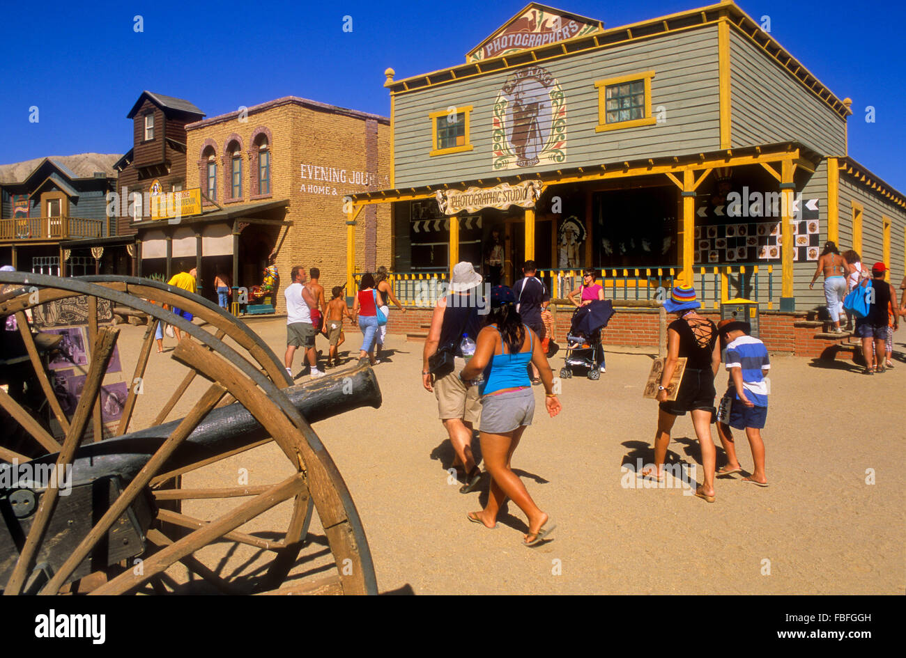 Désert de Tabernas.tournage d'au Mini Hollywood. La province d'Almeria, Andalousie, Espagne Banque D'Images