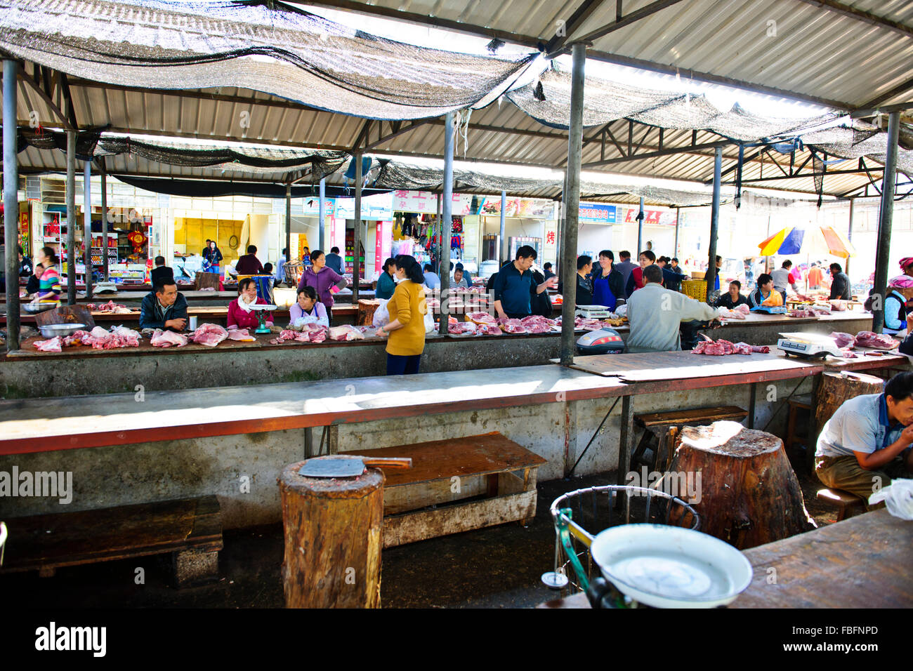 Shaxi,aliments,Marché,Légumes,épices Ingrédients médicinaux chinois de la province de Yunnan, Chine, République populaire de Chine, Chine Banque D'Images