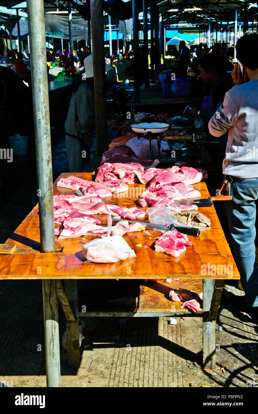 Shaxi,aliments,Marché,Légumes,épices Ingrédients médicinaux chinois de la province de Yunnan, Chine, République populaire de Chine, Chine Banque D'Images