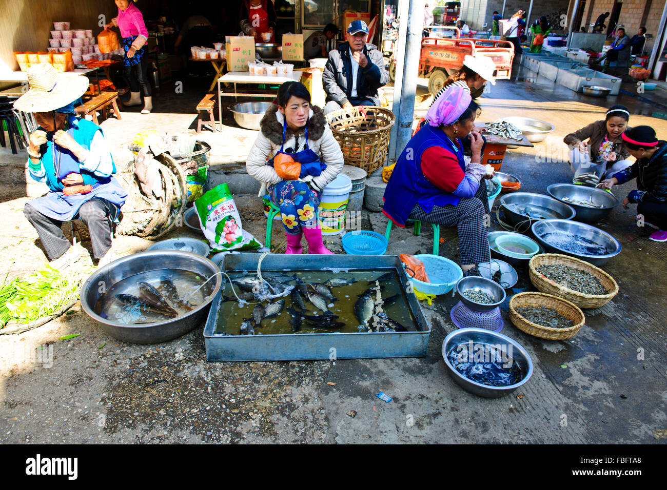 Shaxi,aliments,Marché,Légumes,épices Ingrédients médicinaux chinois de la province de Yunnan, Chine, République populaire de Chine, Chine Banque D'Images