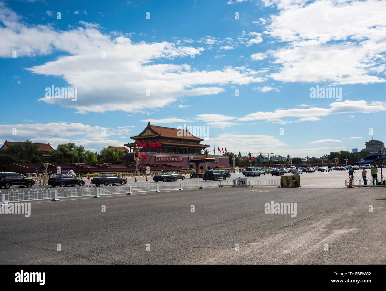 La porte de Tiananmen, l'entrée de la Cité Interdite occupe une extrémité de la Place Tienanmen à Pékin, Chine Banque D'Images