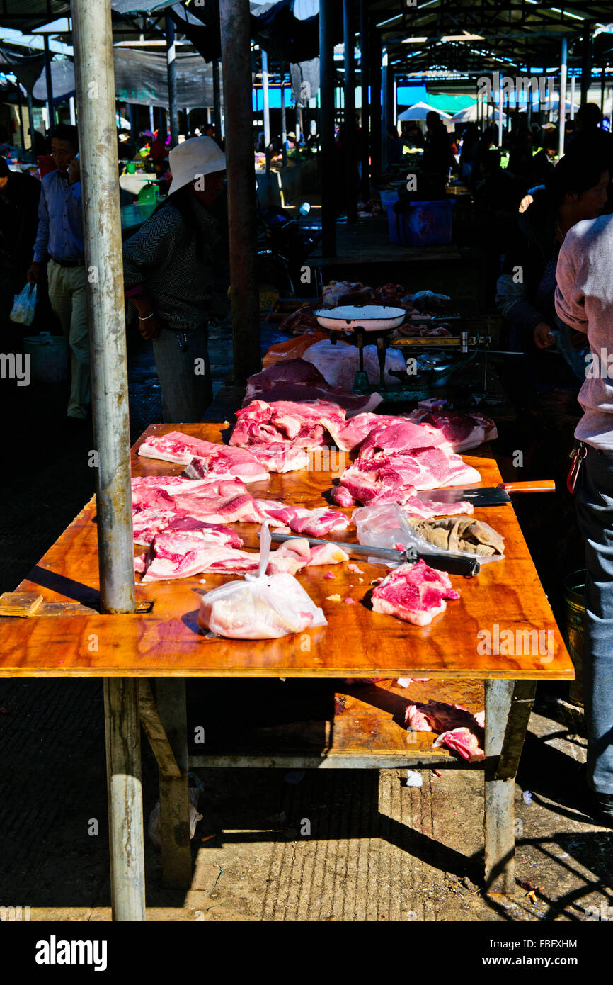 Shaxi,aliments,Marché,Légumes,épices Ingrédients médicinaux chinois de la province de Yunnan, Chine, République populaire de Chine, Chine Banque D'Images