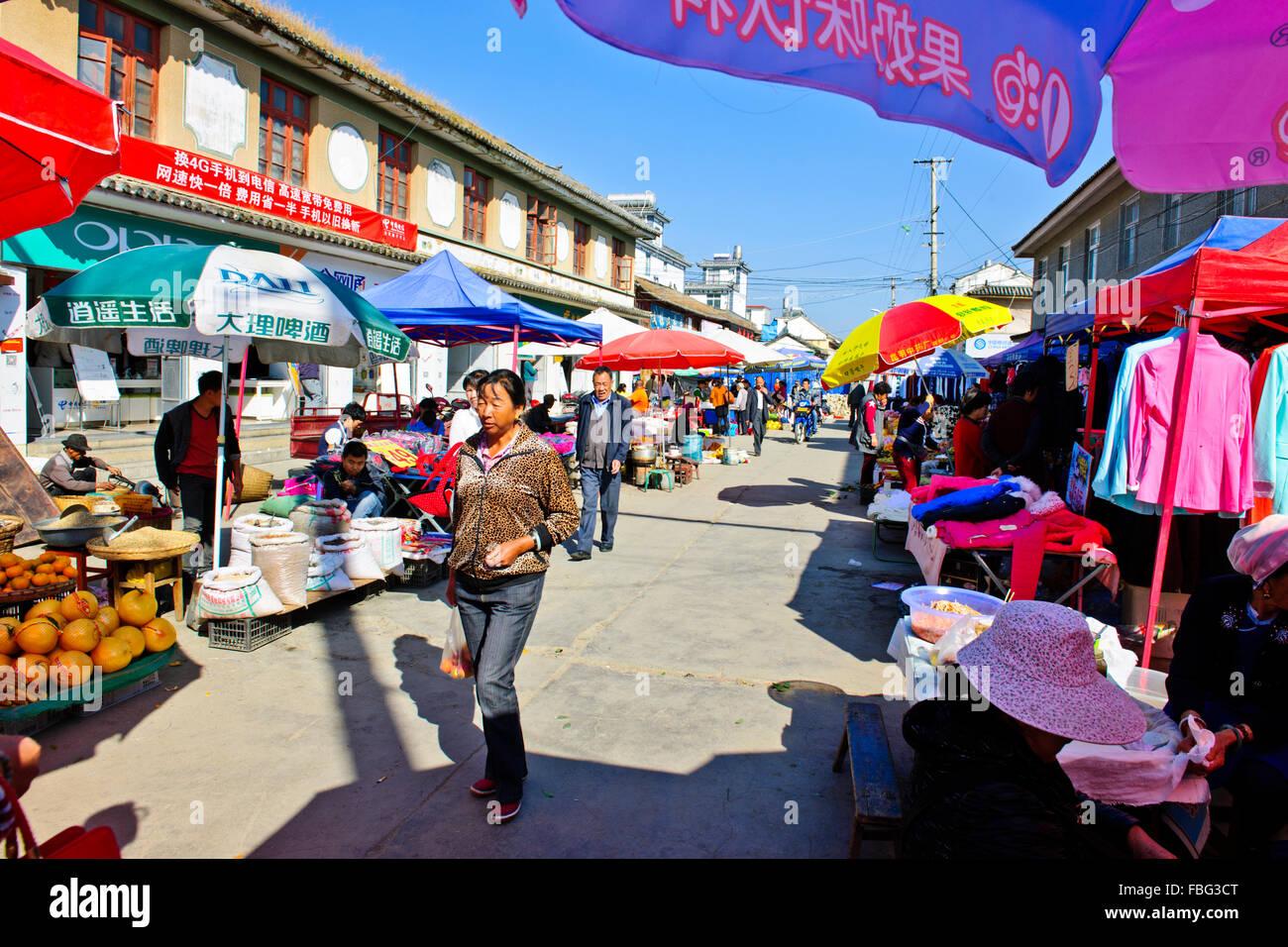 Shaxi,aliments,Marché,Légumes,épices Ingrédients médicinaux chinois de la province de Yunnan, Chine, République populaire de Chine, Chine Banque D'Images