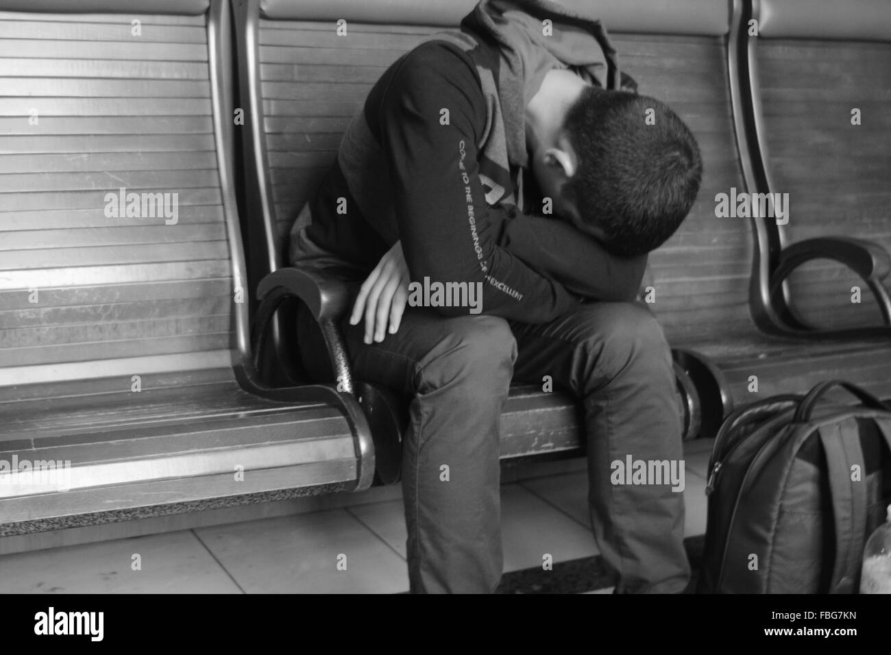 Garçon dormant Banque D'Images