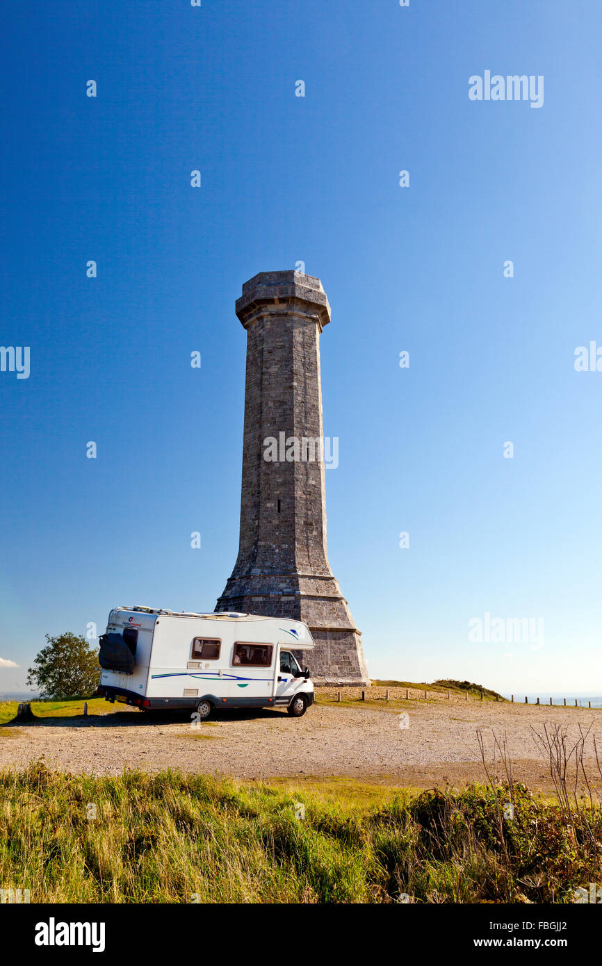 1844 tower sur Black Down, Dorset en mémoire du vice-amiral sir Thomas Masterman Hardy du HMS Victory à la bataille de Trafalgar Banque D'Images